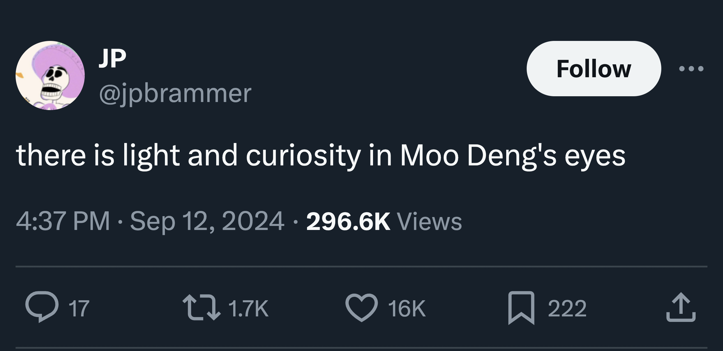 moo deng memes - screenshot - Jp there is light and curiosity in Moo Deng's eyes Views 17 16K 222